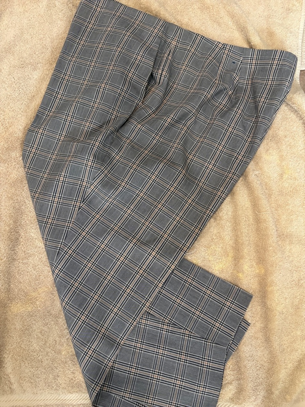 Ashley Stewart Gray Plaid Ankle Pants